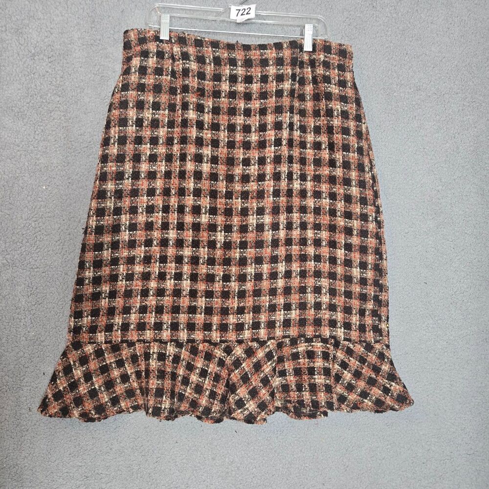 Cato Skirt Womens Size 16 Multicolor Plaid Ruffled